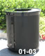 32 gallon perforated metal trash receptacle